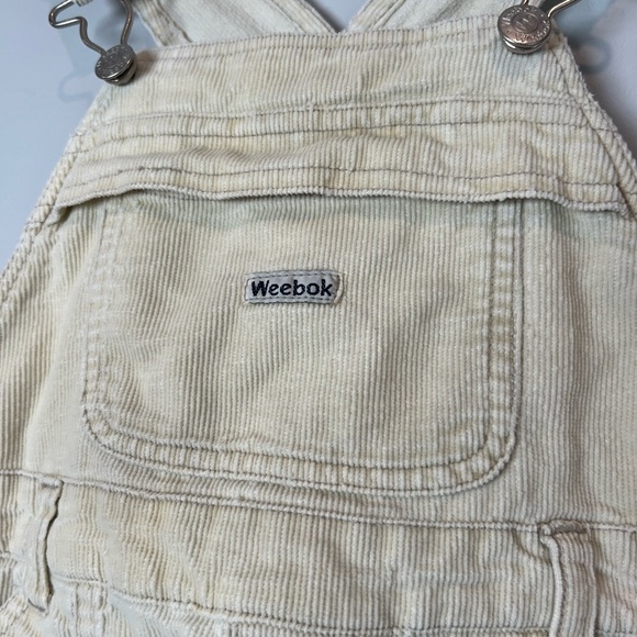 Vintage Weebok Overalls Cream Beige Neutral 2T - Picture 3 of 7